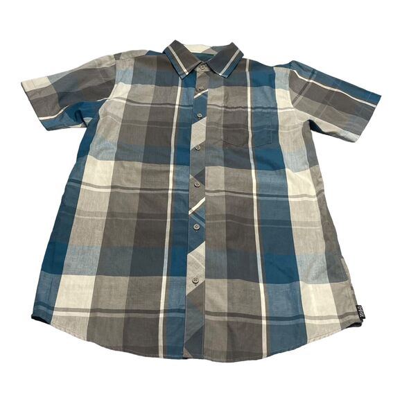 Empyre Shirt Men's Medium Multicolor Plaid Cotton Short Sleeve Casual Button-Up - Picture 1 of 8